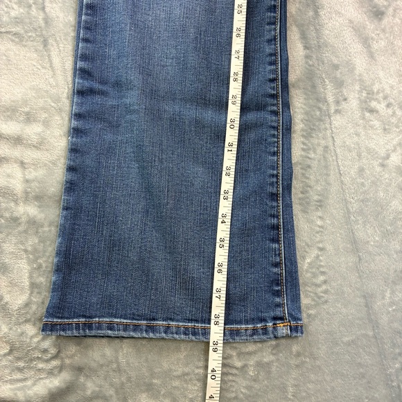 American Eagle Favorite Boyfriend Jeans Womens 12 Regular Mid Rise Wide Leg Blue - Picture 4 of 16